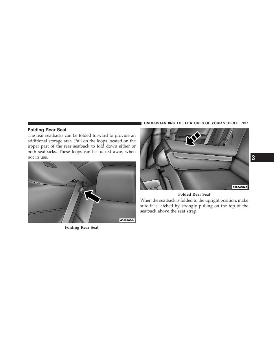 Folding rear seat | Dodge 2012 Challenger-SRT - Owner Manual User Manual | Page 139 / 471