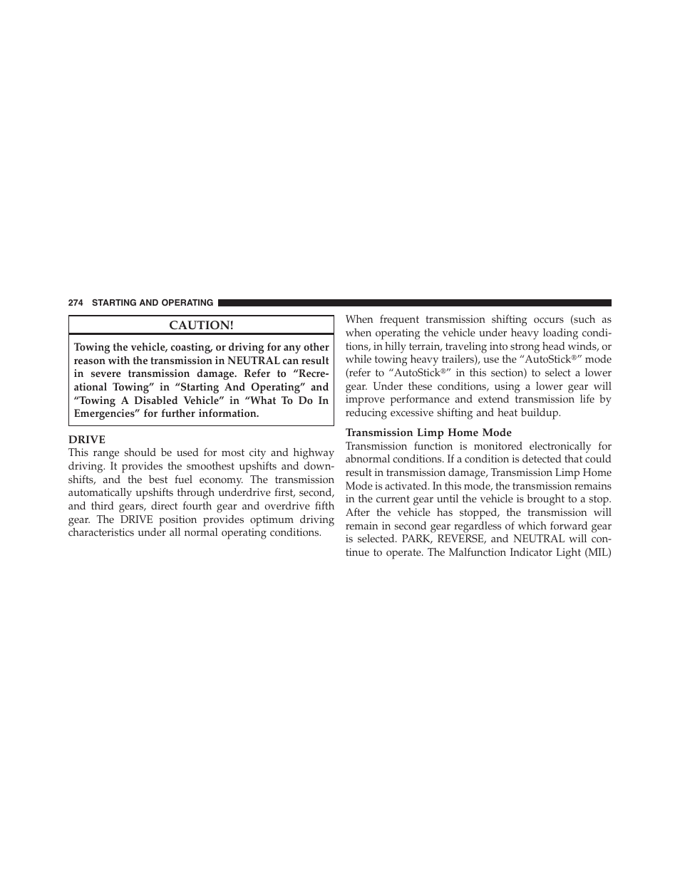 Dodge 2012 Challenger-SRT - Owner Manual User Manual | Page 276 / 471