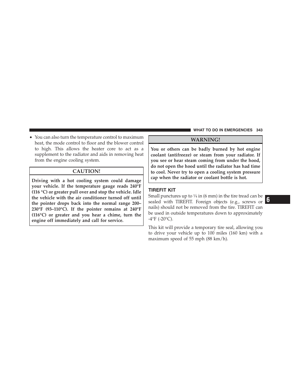 Tirefit kit | Dodge 2012 Challenger-SRT - Owner Manual User Manual | Page 345 / 471