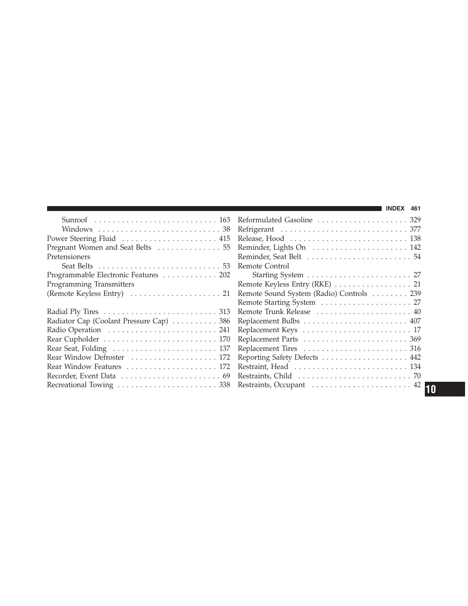 Dodge 2012 Challenger-SRT - Owner Manual User Manual | Page 463 / 471