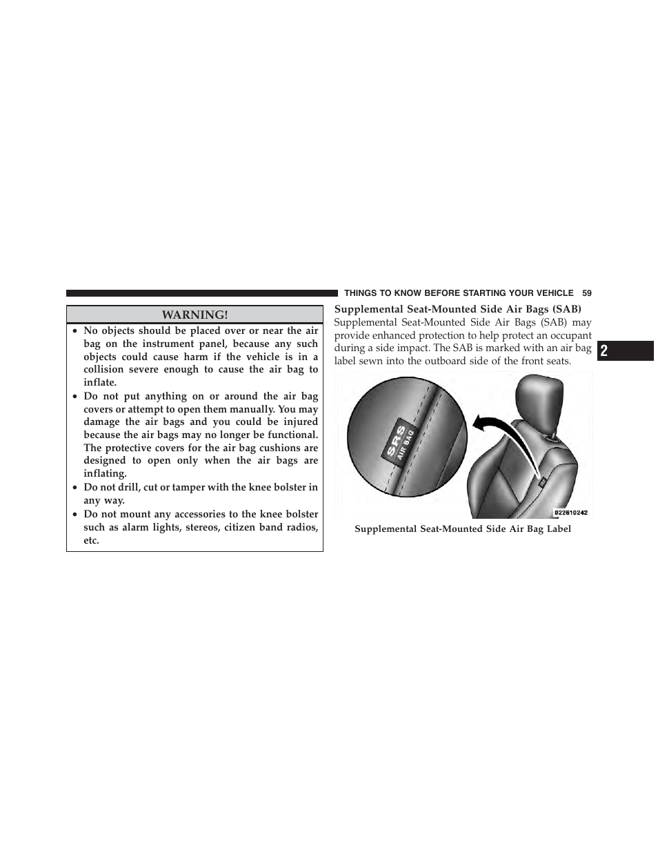 Dodge 2012 Challenger-SRT - Owner Manual User Manual | Page 61 / 471