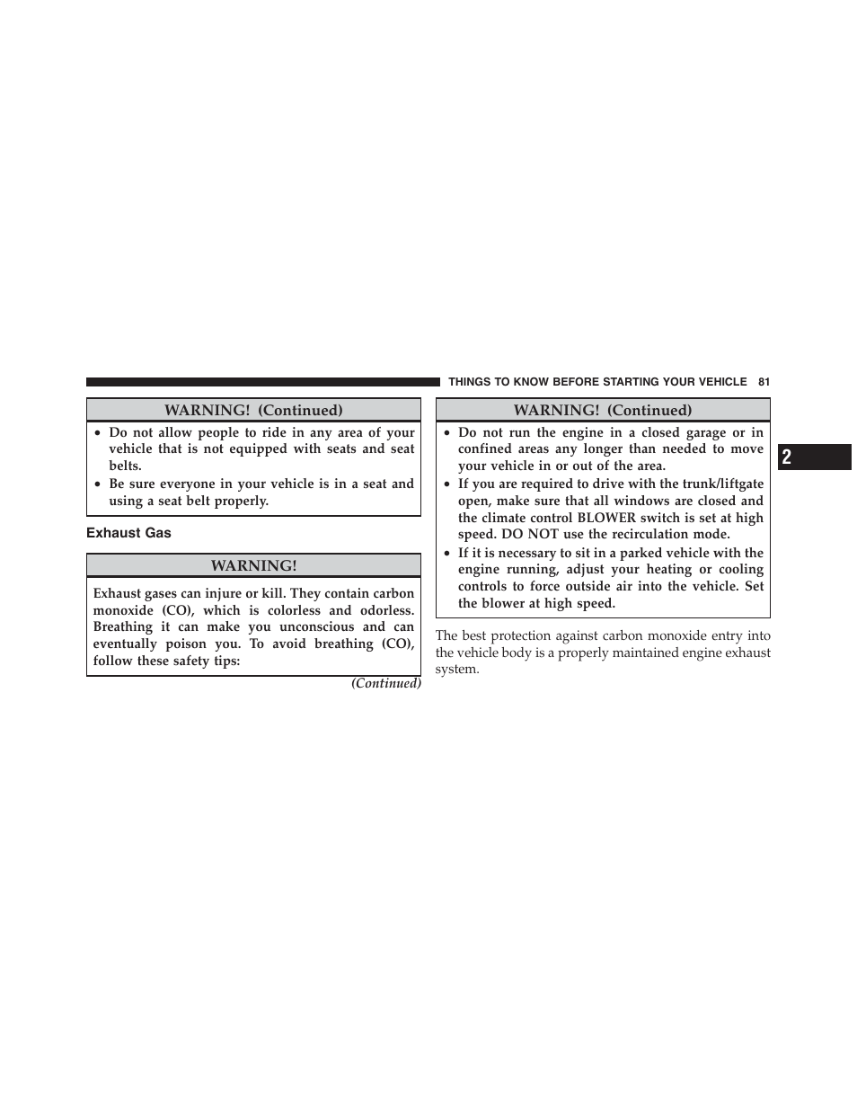 Exhaust gas | Dodge 2012 Challenger-SRT - Owner Manual User Manual | Page 83 / 471