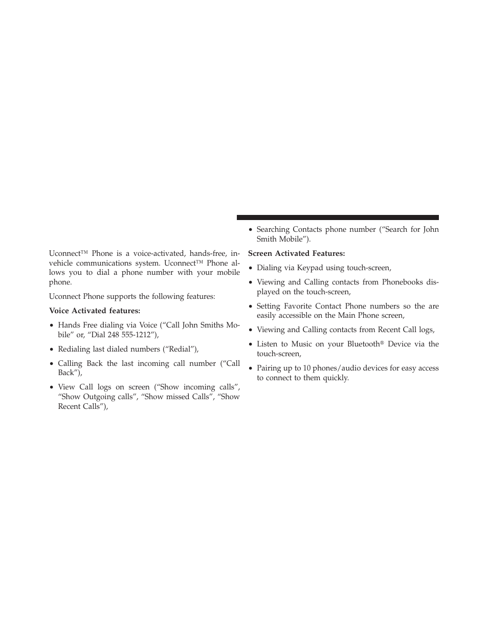 Uconnect™ phone (4.3), Uconnect touch™ 4.3 | Dodge 2012 Charger - Owner Manual User Manual | Page 110 / 594