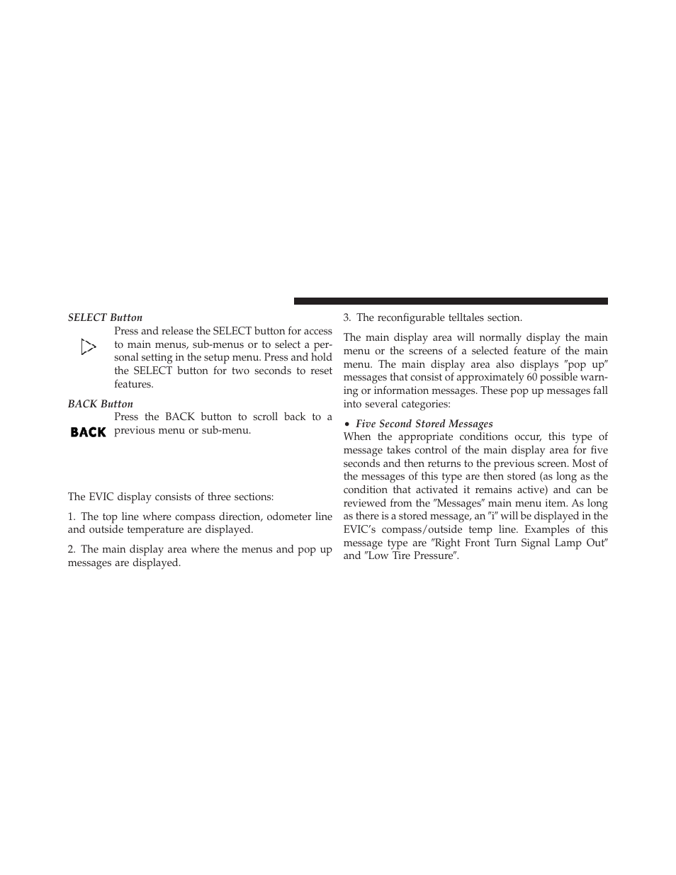 Electronic vehicle information center, Evic) displays | Dodge 2012 Charger - Owner Manual User Manual | Page 304 / 594