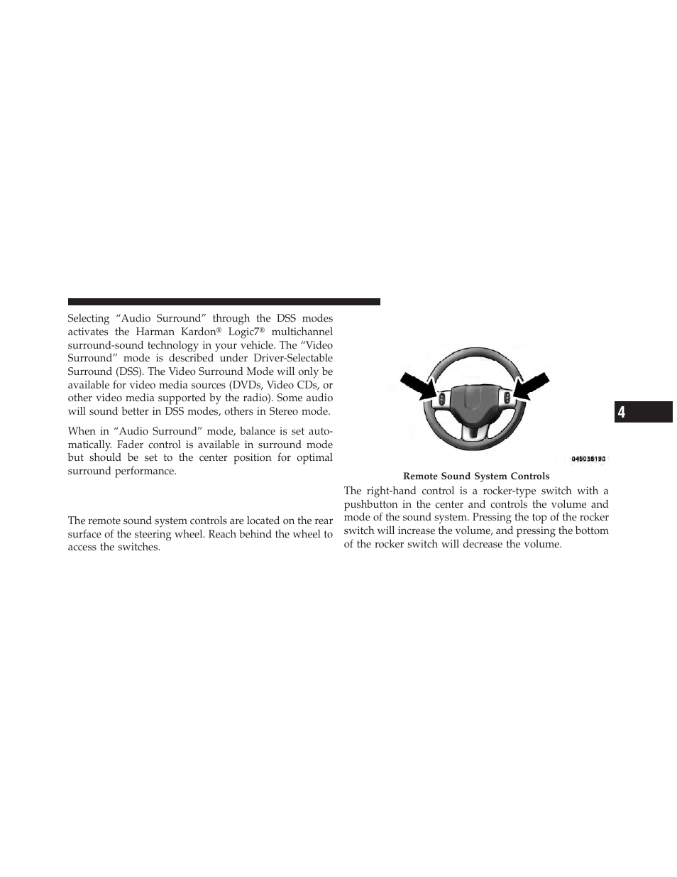 Steering wheel audio controls — if equipped, Steering wheel audio, Controls — if equipped | Dodge 2012 Charger - Owner Manual User Manual | Page 345 / 594