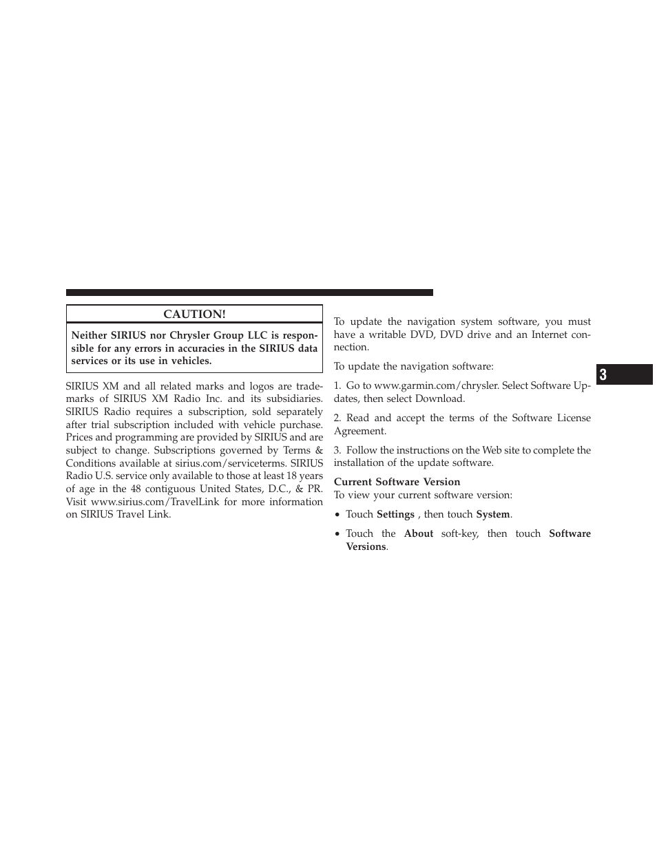 Updating the software | Chrysler 2012 300 - Uconnect Manual User Manual | Page 102 / 130