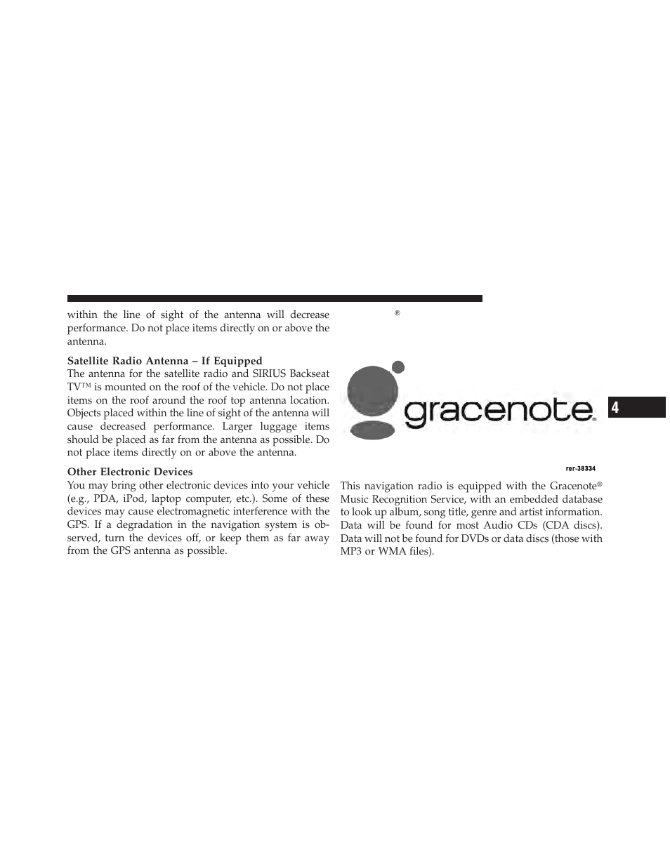 Gracenoteĥ, Gracenote | Chrysler 2012 300 - Uconnect Manual User Manual | Page 126 / 130