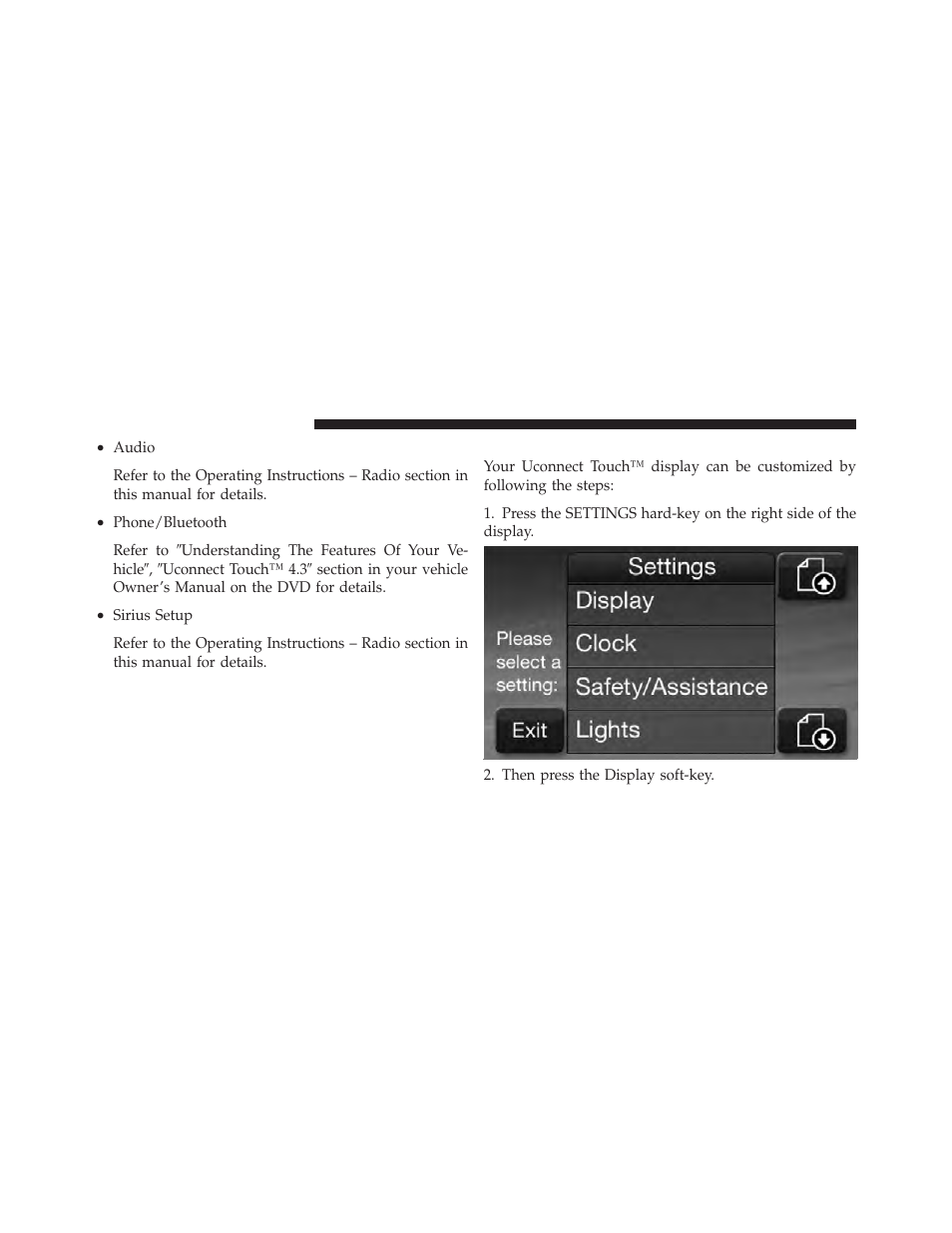 Display | Chrysler 2012 300 - Uconnect Manual User Manual | Page 33 / 130