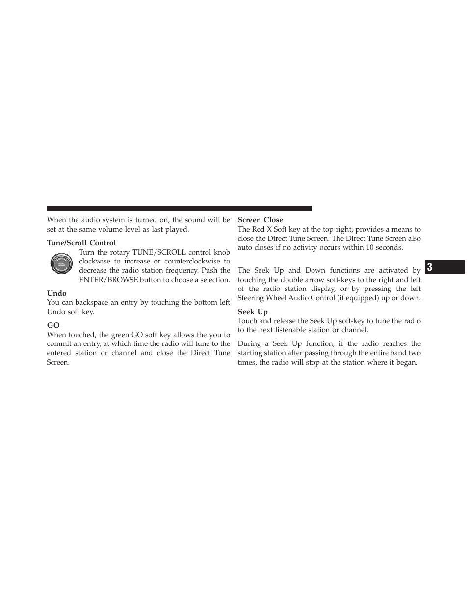 Seek and direct tune functions | Chrysler 2012 300 - Uconnect Manual User Manual | Page 40 / 130