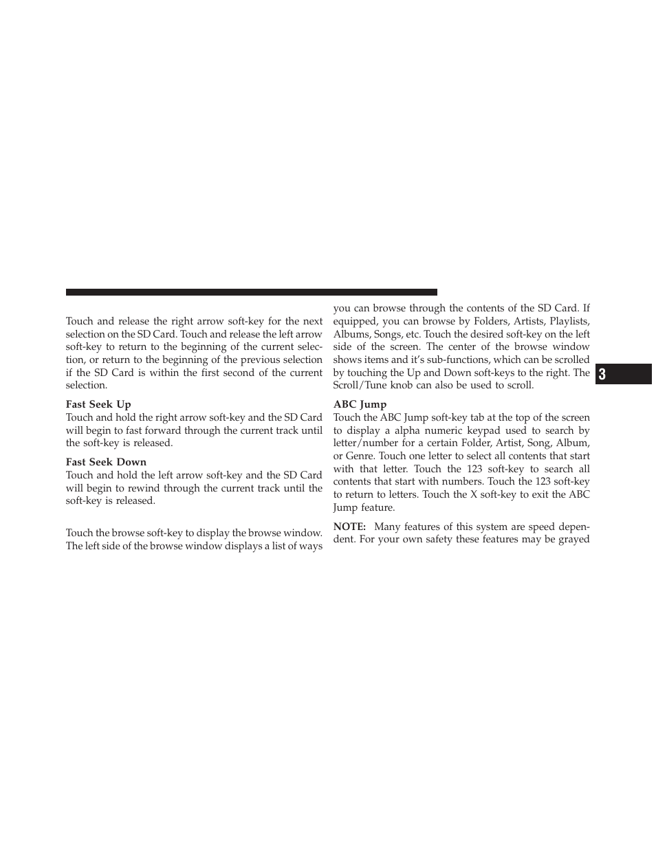 Seek up/down, Browse | Chrysler 2012 300 - Uconnect Manual User Manual | Page 66 / 130