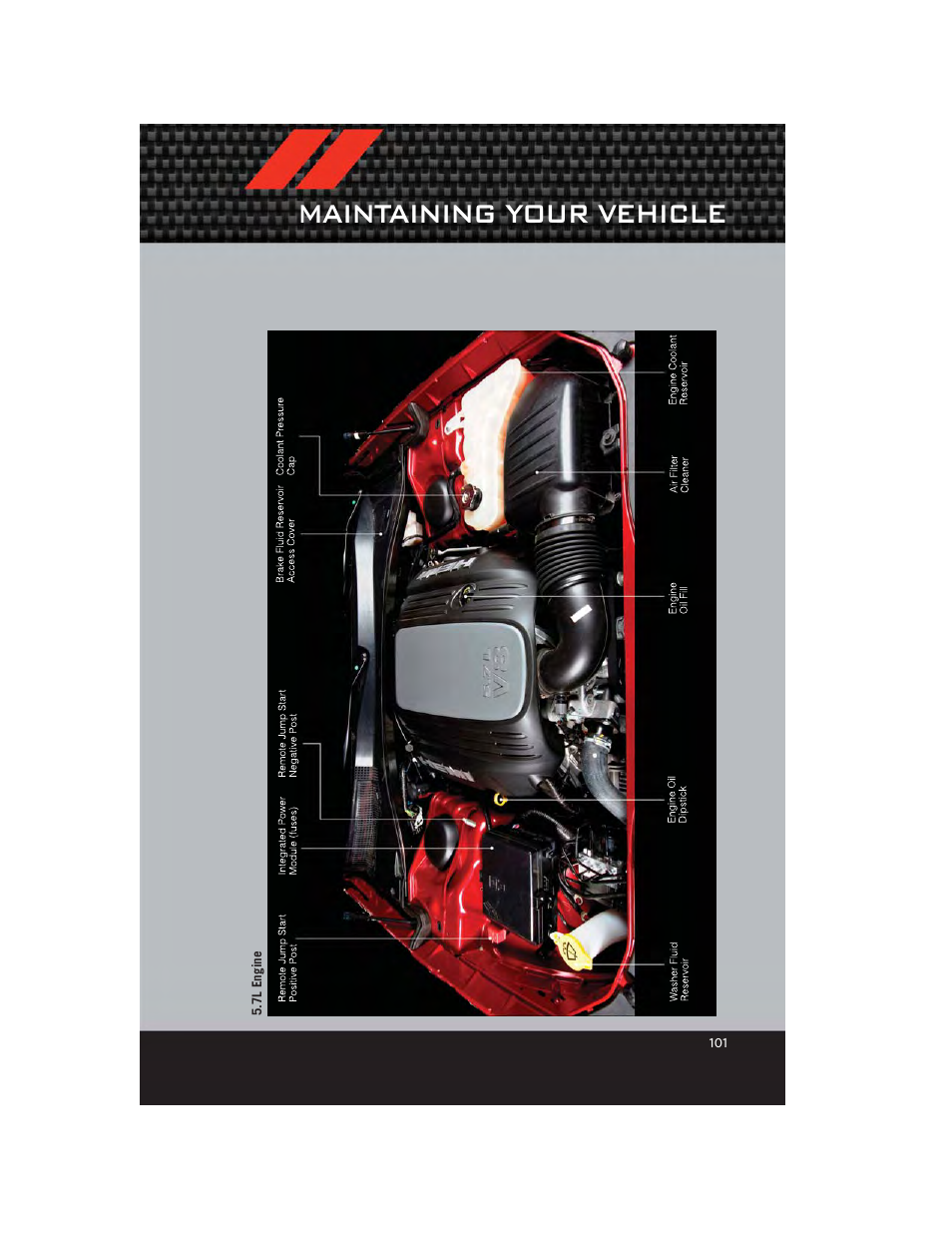 7l engine, Maintaining your vehicle | Dodge 2012 Charger_SRT - User Guide User Manual | Page 103 / 130