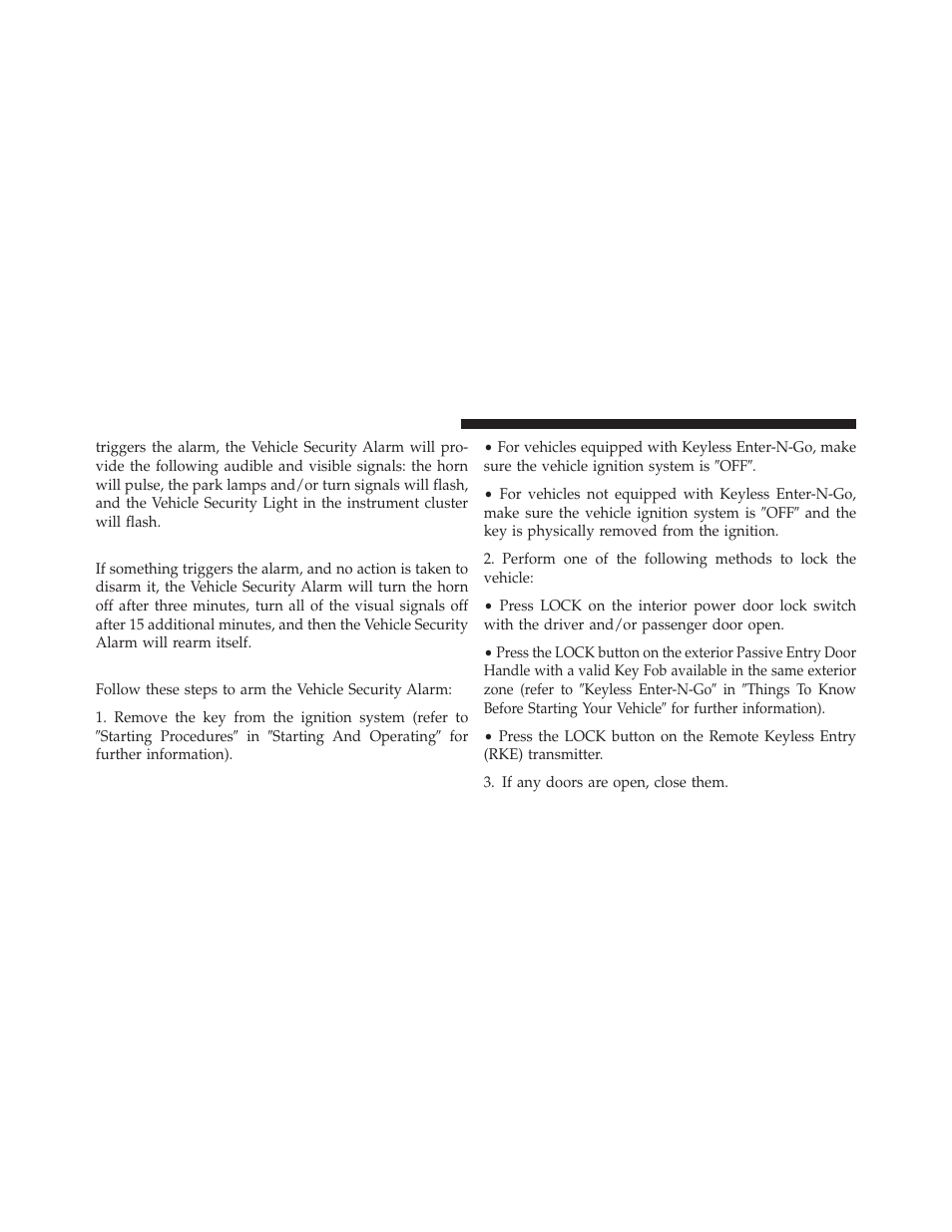 Rearming of the system, To arm the system | Dodge 2012 Charger_SRT - Owner Manual User Manual | Page 20 / 571