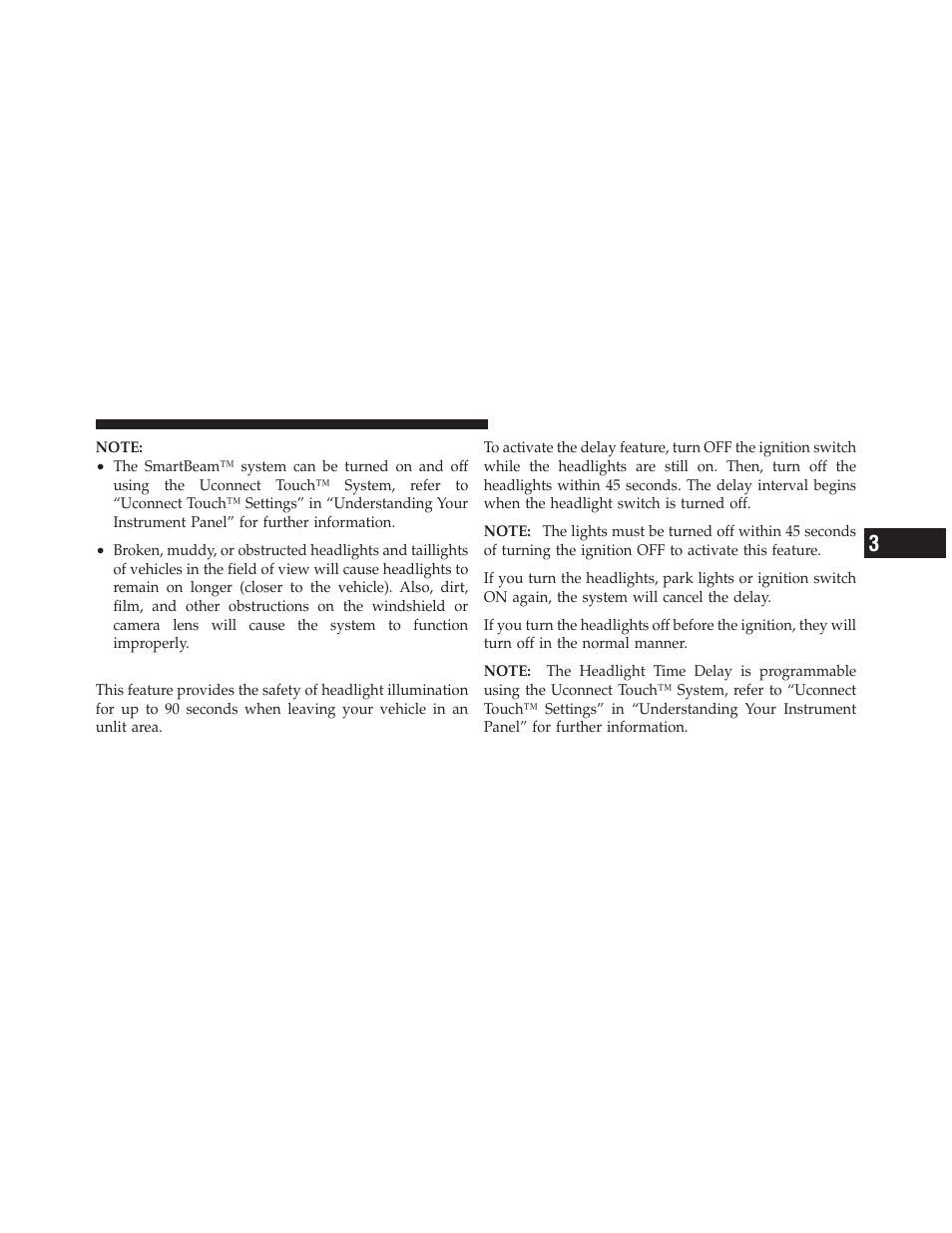 Headlight time delay | Dodge 2012 Charger_SRT - Owner Manual User Manual | Page 205 / 571