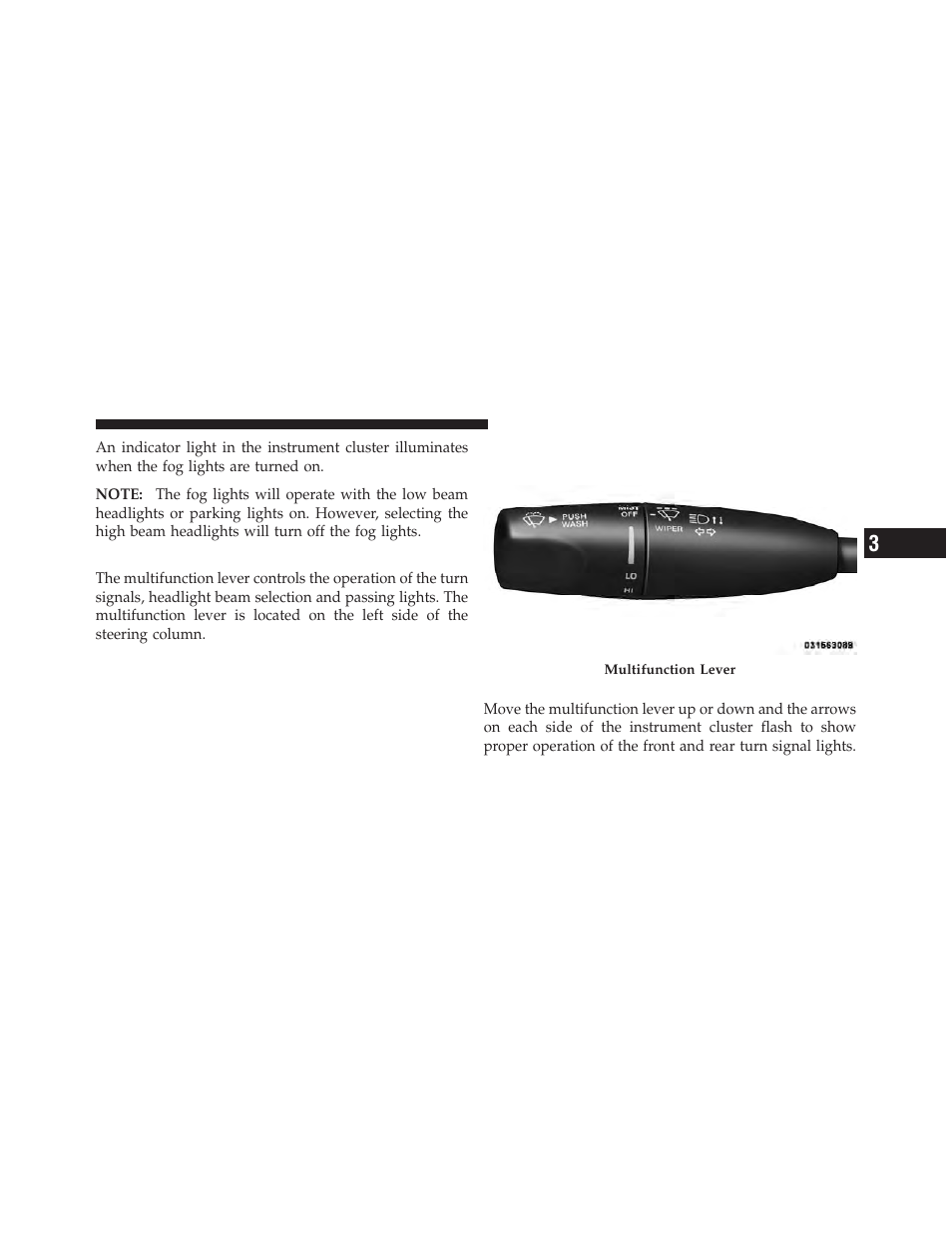 Multifunction lever, Turn signals | Dodge 2012 Charger_SRT - Owner Manual User Manual | Page 207 / 571