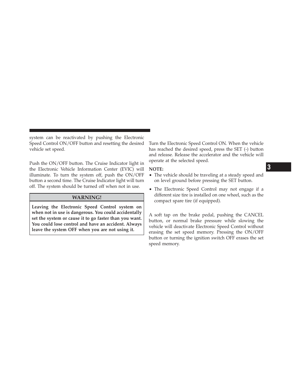 To activate, To set a desired speed, To deactivate | Dodge 2012 Charger_SRT - Owner Manual User Manual | Page 223 / 571