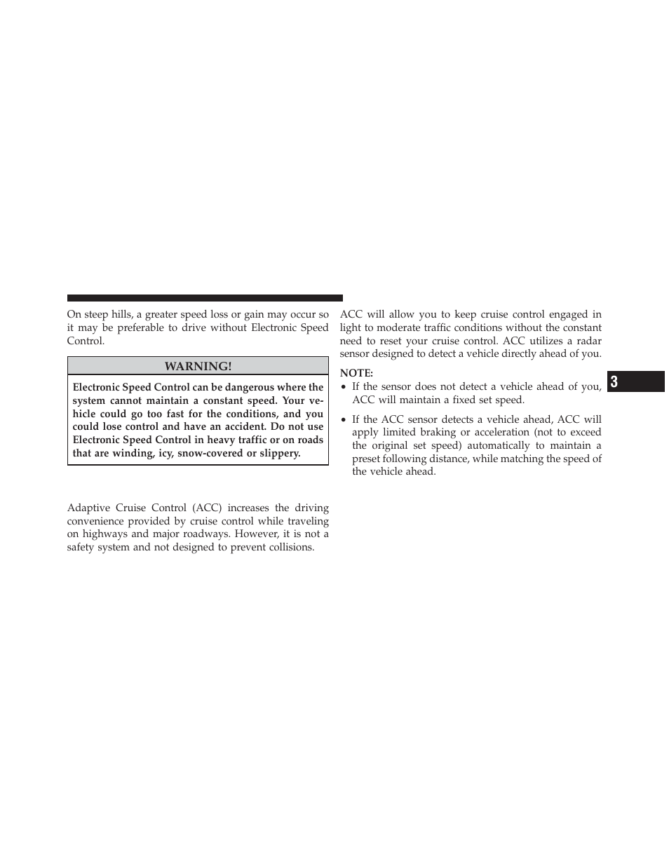 Adaptive cruise control (acc) — if equipped, Adaptive cruise control (acc), If equipped | Dodge 2012 Charger_SRT - Owner Manual User Manual | Page 225 / 571