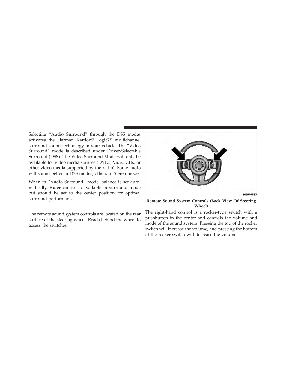 Steering wheel audio controls | Dodge 2012 Charger_SRT - Owner Manual User Manual | Page 352 / 571