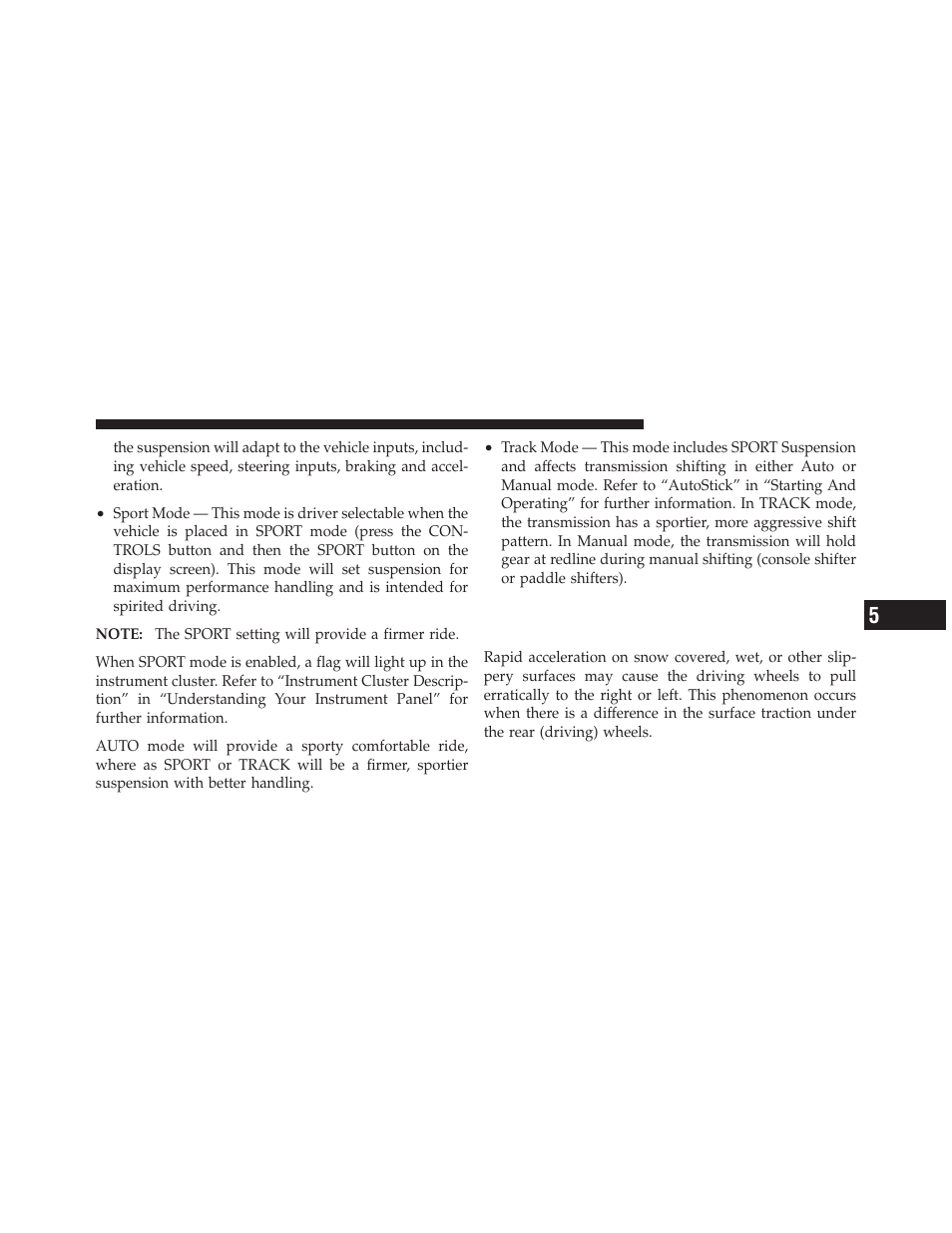 Driving on slippery surfaces, Acceleration | Dodge 2012 Charger_SRT - Owner Manual User Manual | Page 387 / 571