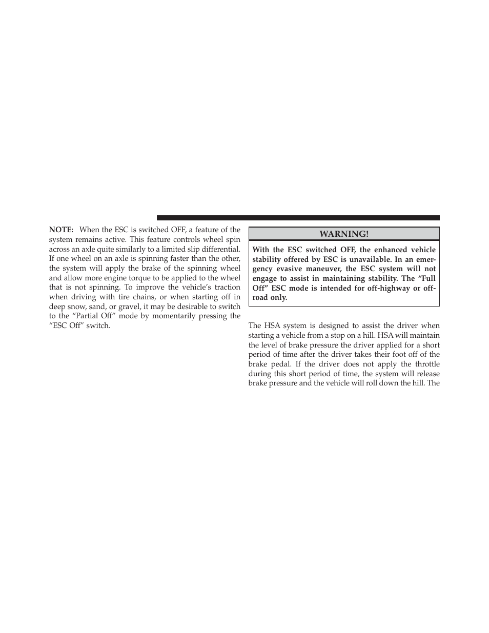 Hill start assist (hsa) | Dodge 2012 Charger_SRT - Owner Manual User Manual | Page 402 / 571