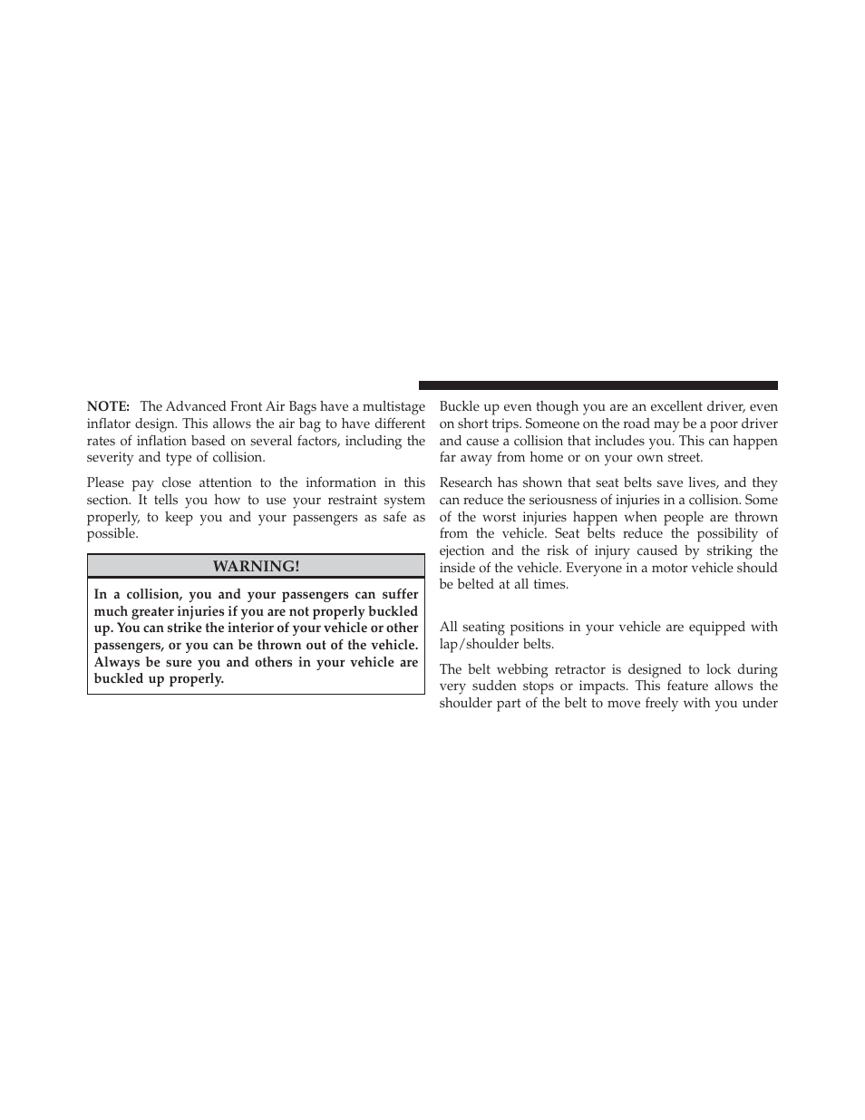 Lap/shoulder belts | Dodge 2012 Charger_SRT - Owner Manual User Manual | Page 46 / 571