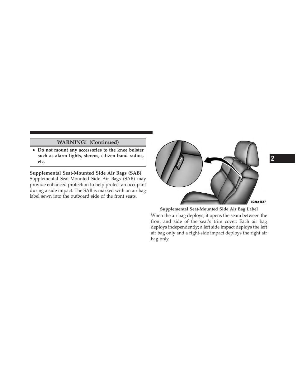 Dodge 2012 Charger_SRT - Owner Manual User Manual | Page 61 / 571