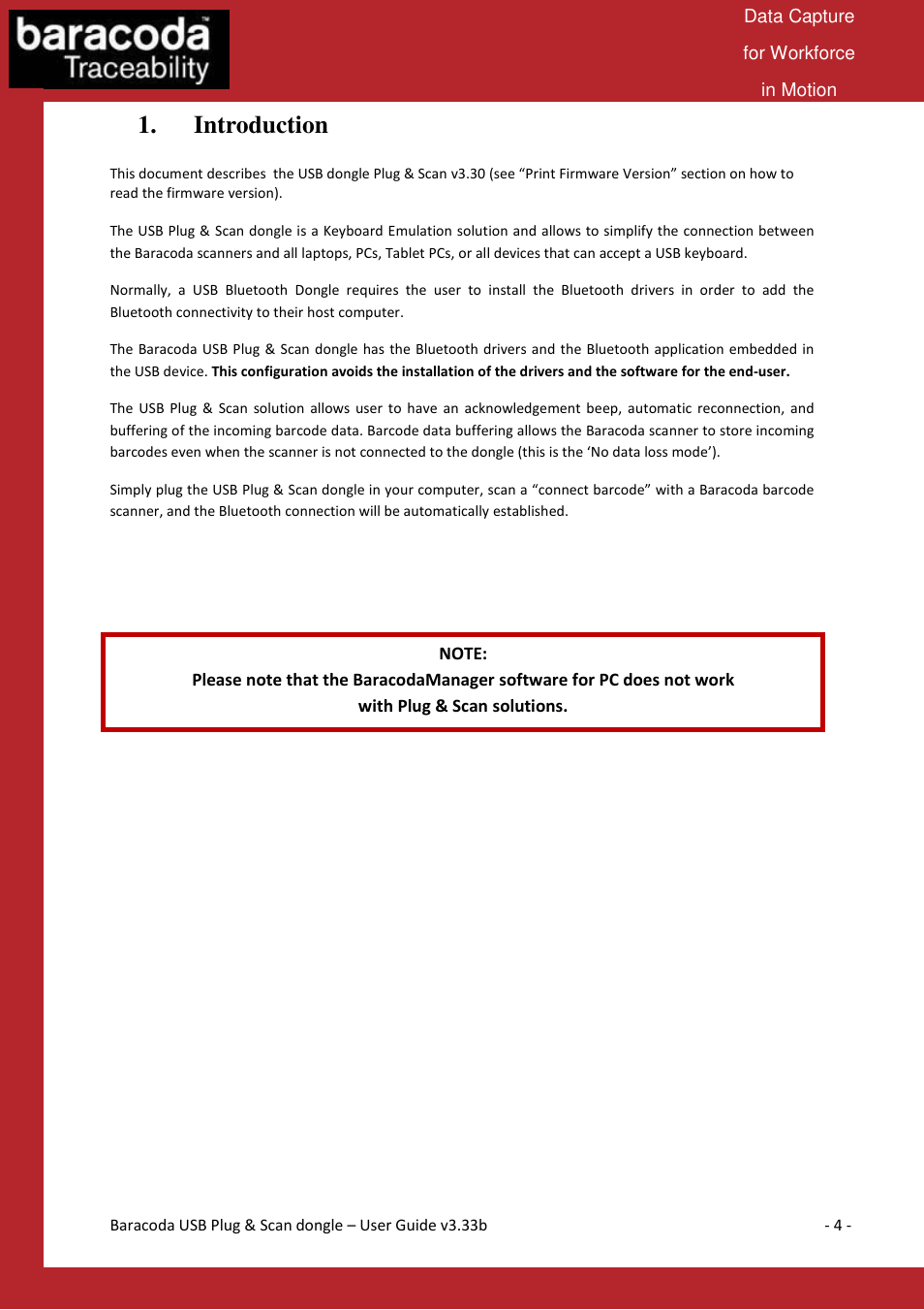 Introduction | Baracoda Computer Drive User Manual | Page 4 / 16