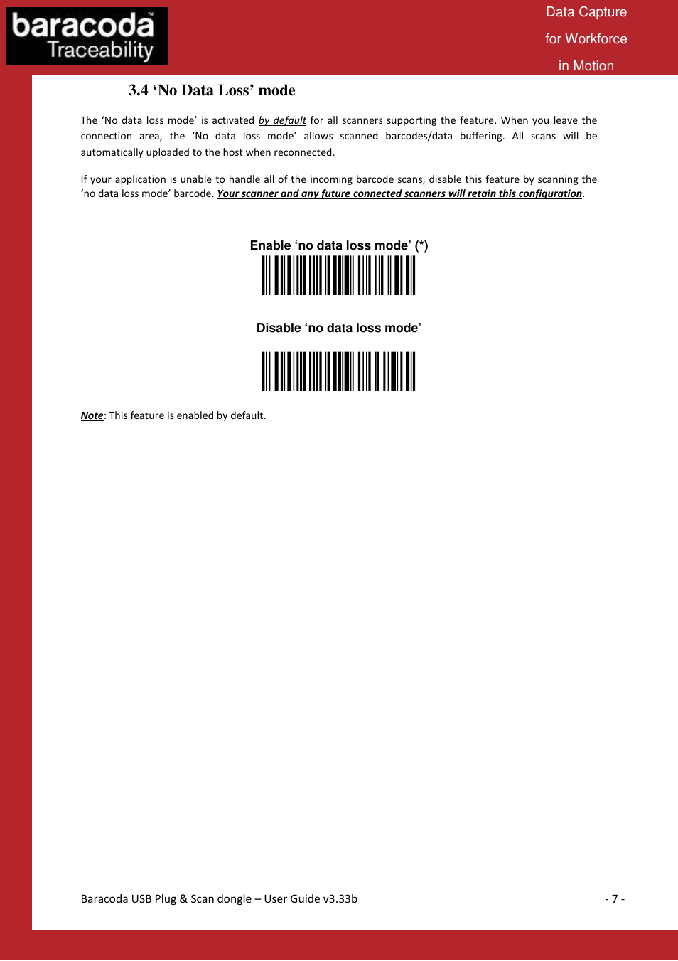 4 ‘no data loss’ mode | Baracoda Computer Drive User Manual | Page 7 / 16