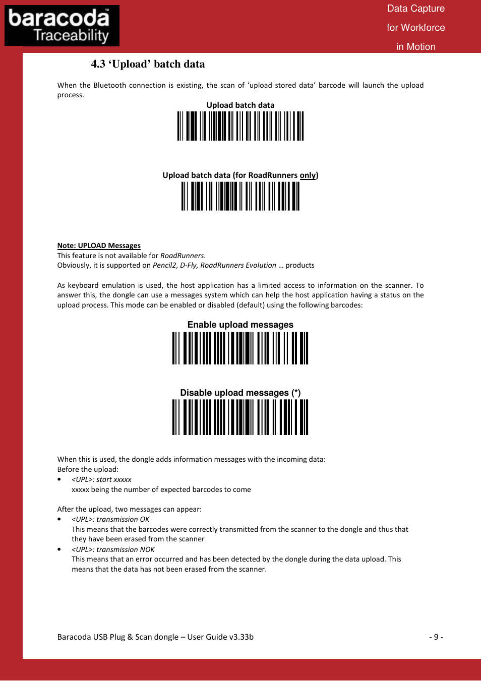 3 ‘upload’ batch data | Baracoda Computer Drive User Manual | Page 9 / 16
