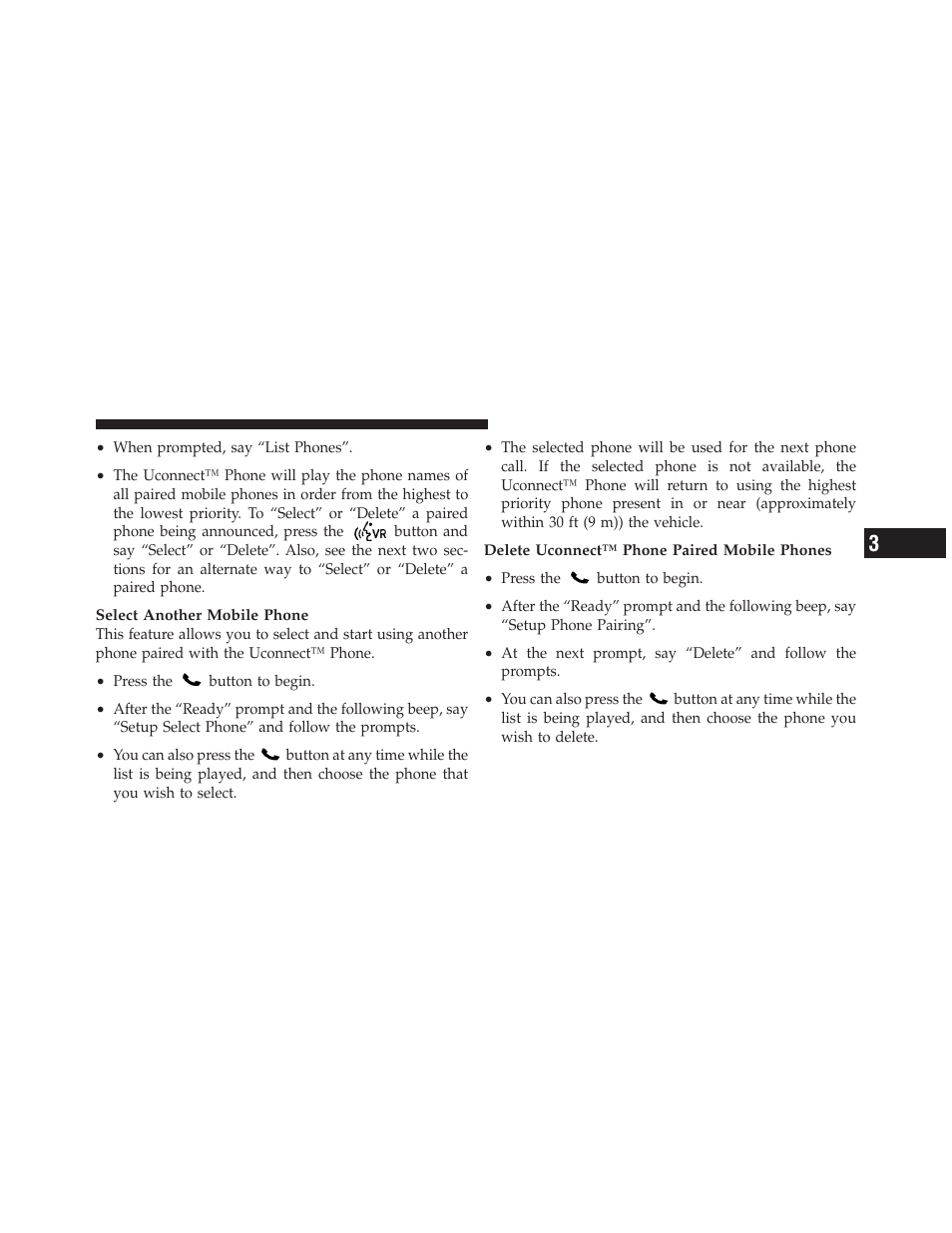 Uconnect™ phone — if equipped, Advanced phone connectivity, Things you should know about your | Uconnect™ phone | Dodge 2012 Durango - Owner Manual User Manual | Page 143 / 686