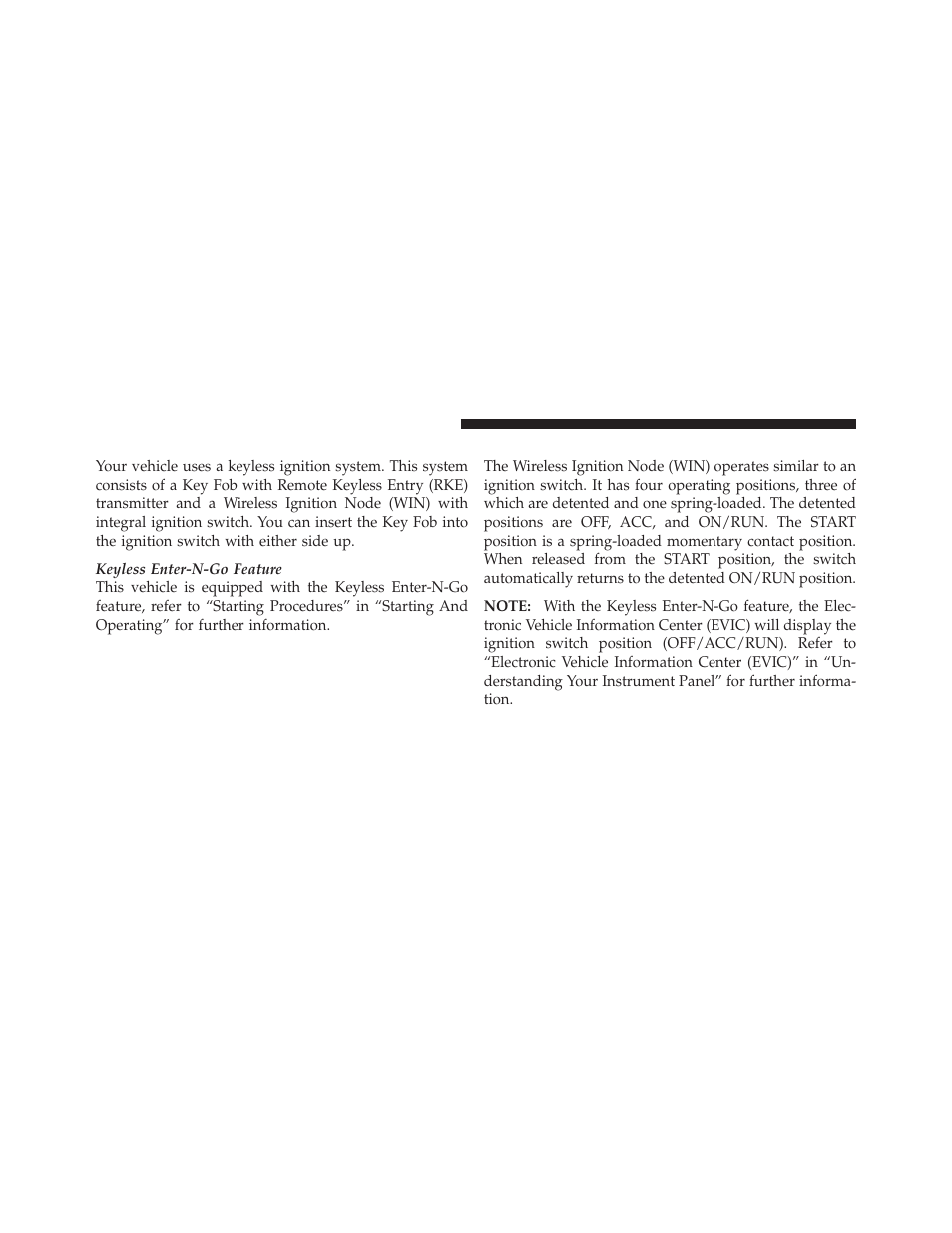 A word about your keys, Wireless ignition node (win) | Dodge 2012 Durango - Owner Manual User Manual | Page 16 / 686