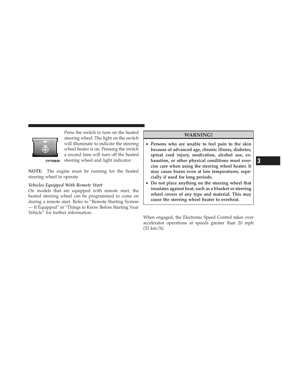 Electronic speed control, To accelerate for passing | Dodge 2012 Durango - Owner Manual User Manual | Page 207 / 686