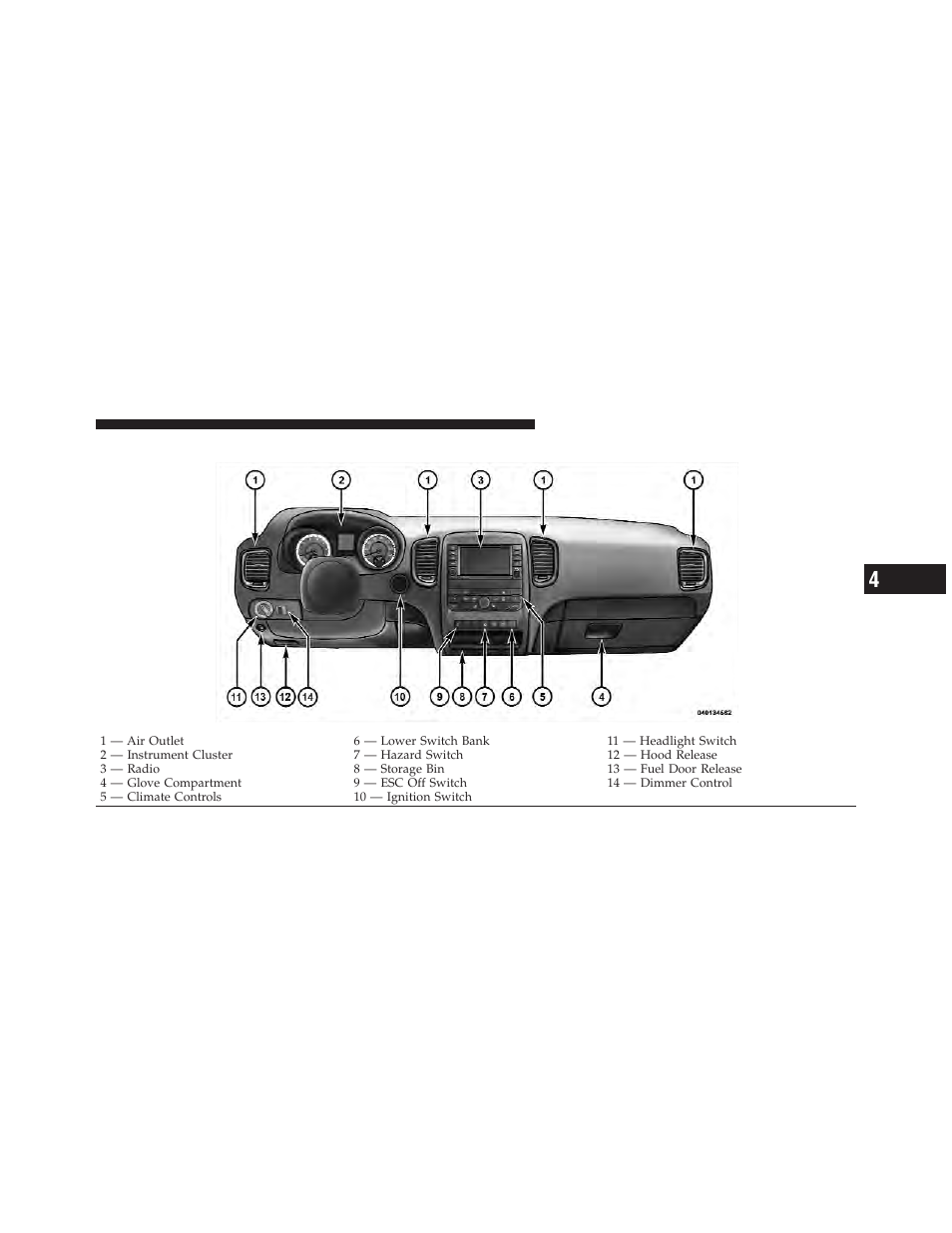 Instrument panel features, Cargo storage | Dodge 2012 Durango - Owner Manual User Manual | Page 299 / 686