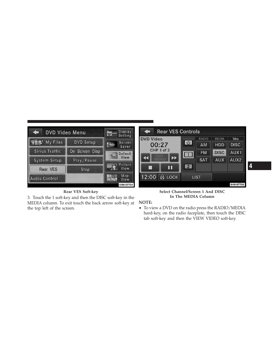 Listen to an audio source on channel 2, While a video is playing on channel 1 | Dodge 2012 Durango - Owner Manual User Manual | Page 377 / 686
