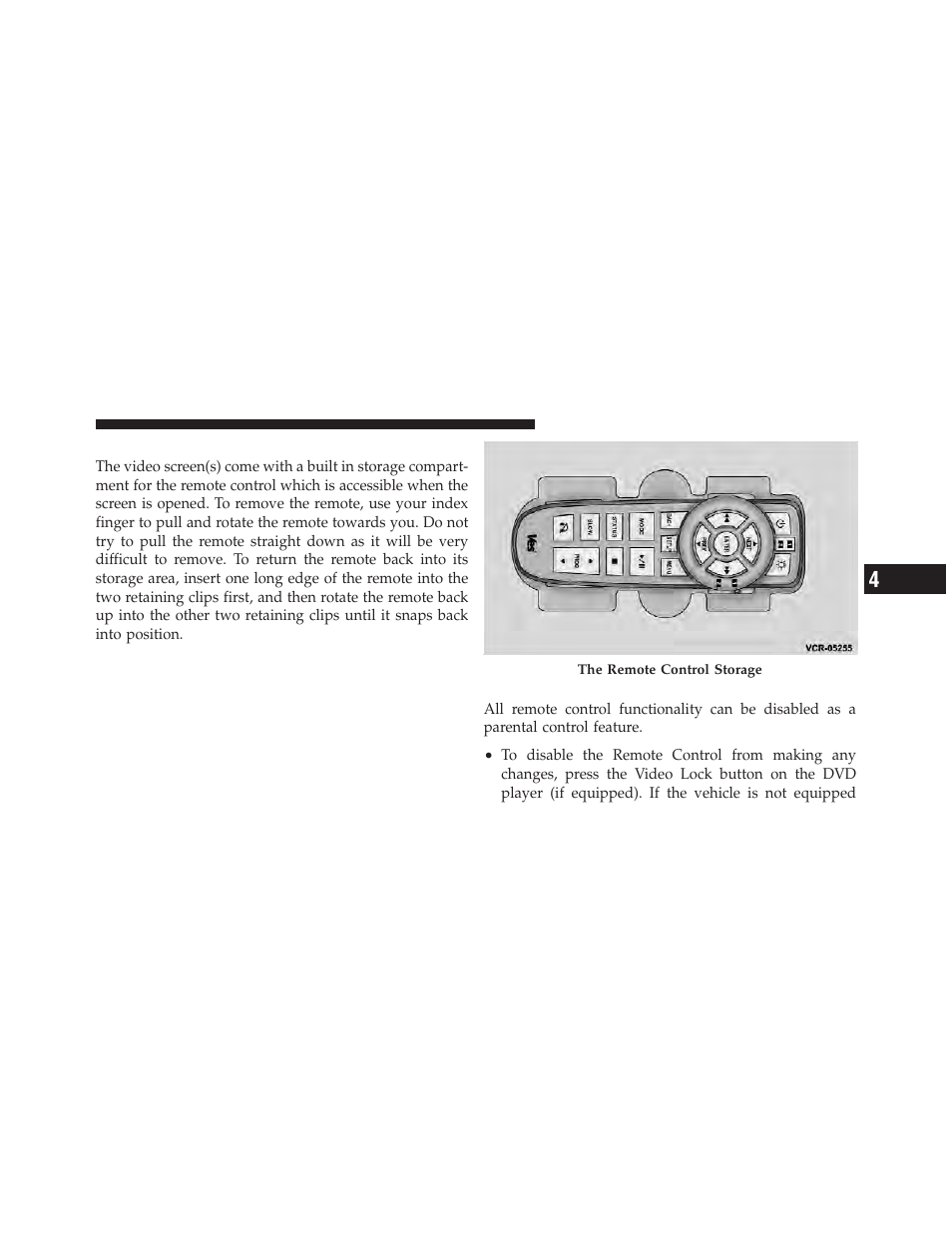 Remote control storage, Locking the remote control | Dodge 2012 Durango - Owner Manual User Manual | Page 389 / 686