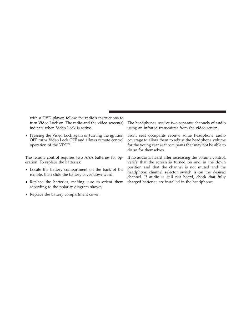 Replacing the batteries, Headphones operation | Dodge 2012 Durango - Owner Manual User Manual | Page 390 / 686