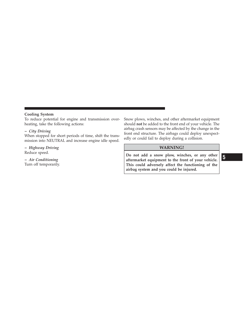 Snow plow, Recreational towing, Behind motorhome, etc.) | Dodge 2012 Durango - Owner Manual User Manual | Page 541 / 686