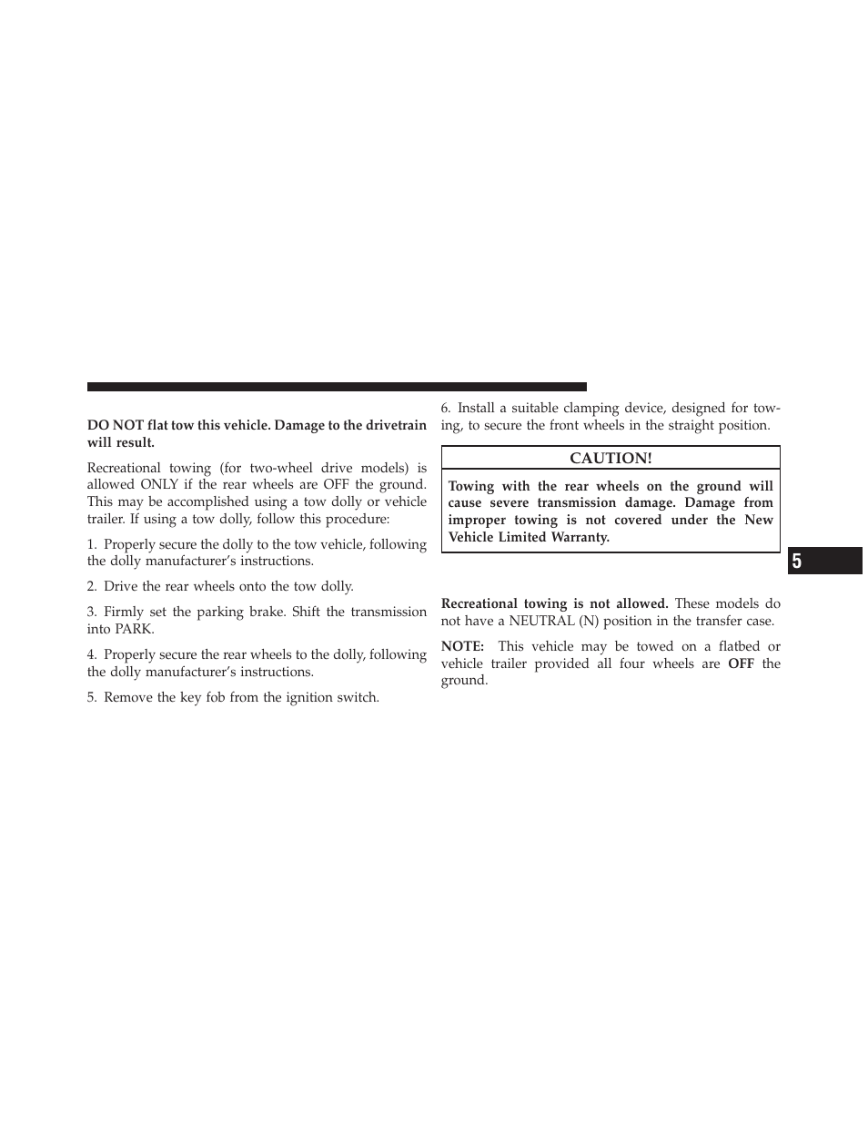 Recreational towing – rear-wheel drive models, Trailer towing weights, Maximum trailer weight ratings) | Dodge 2012 Durango - Owner Manual User Manual | Page 543 / 686