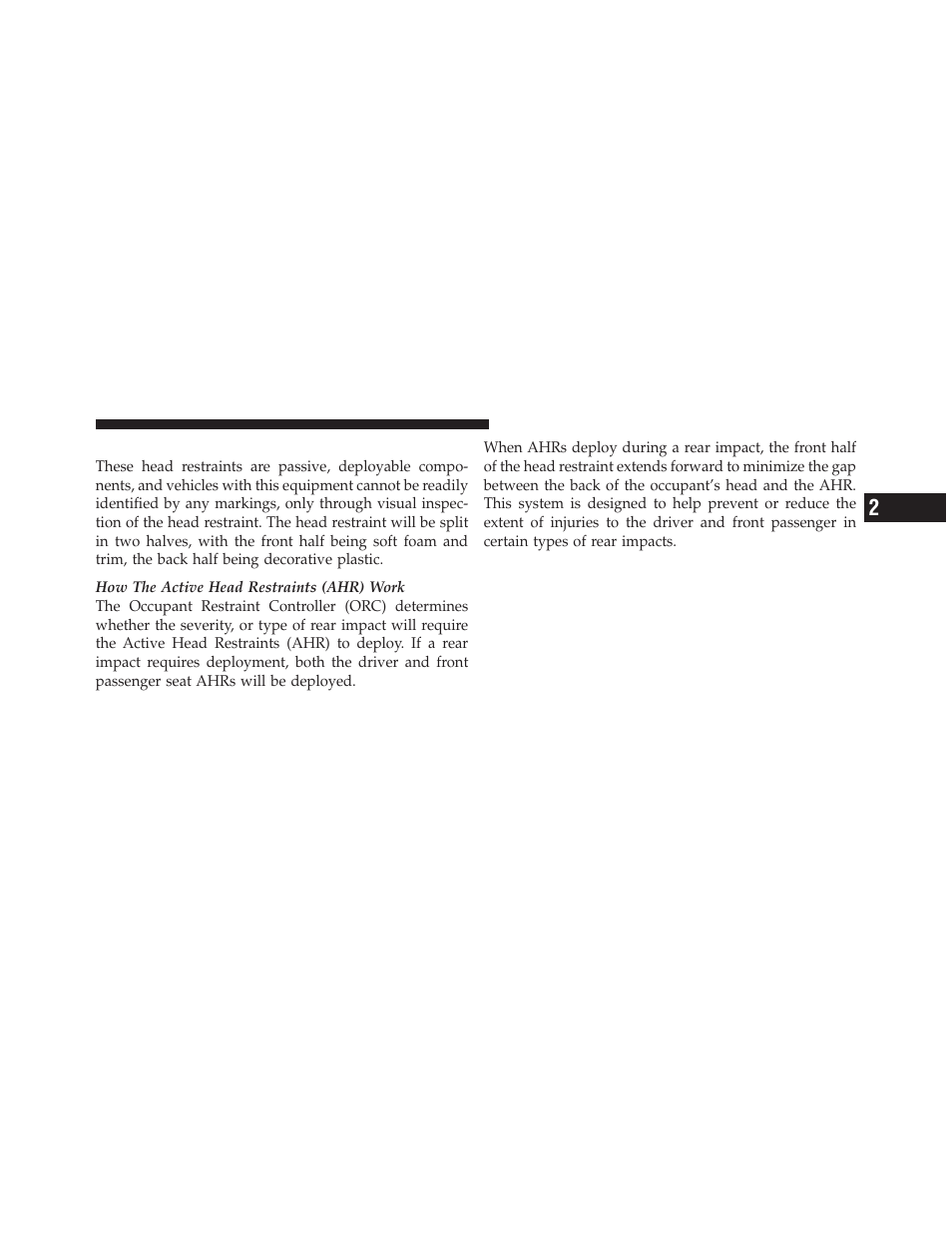 Supplemental active head restraints (ahr) | Dodge 2012 Durango - Owner Manual User Manual | Page 63 / 686