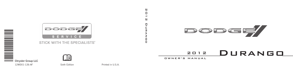 Durango | Dodge 2012 Durango - Owner Manual User Manual | Page 686 / 686