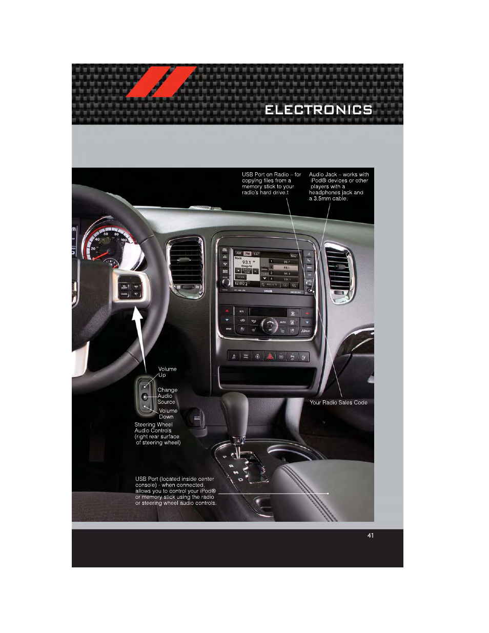 Electronics | Dodge 2012 Durango - User Guide User Manual | Page 43 / 140