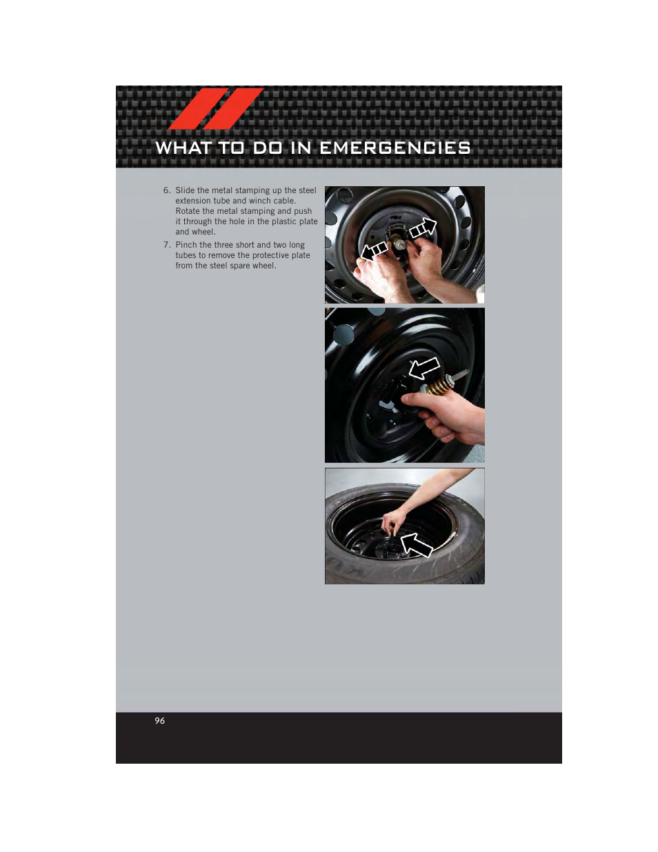 What to do in emergencies | Dodge 2012 Durango - User Guide User Manual | Page 98 / 140