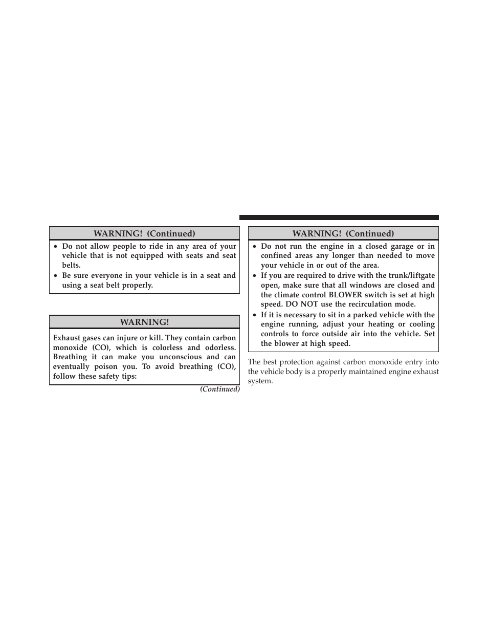 Exhaust gas | Dodge 2012 Grand_Caravan - Owner Manual User Manual | Page 103 / 643