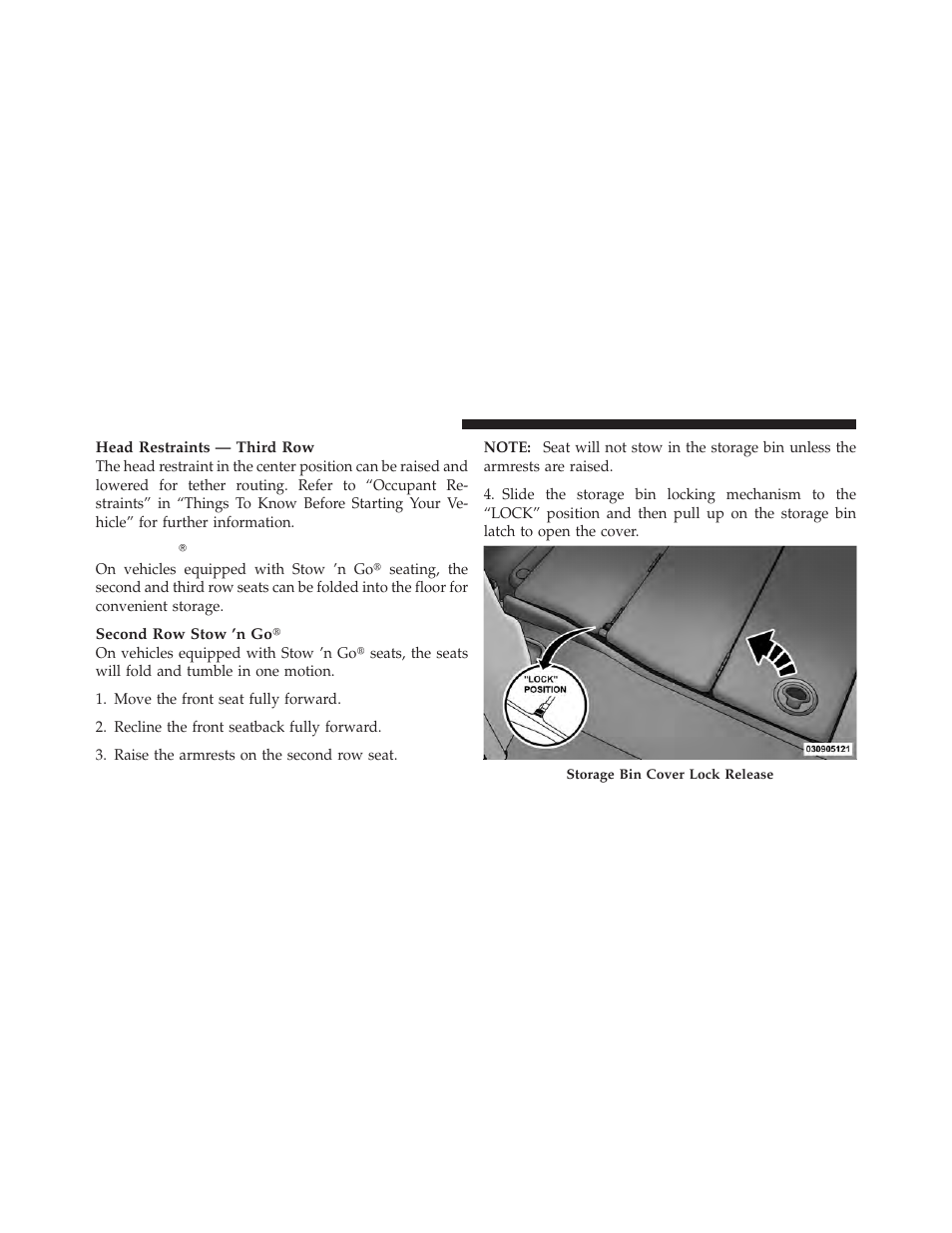 Stow 'n goĥ seating — if equipped, Stow ’n go௡ seating — if equipped | Dodge 2012 Grand_Caravan - Owner Manual User Manual | Page 175 / 643