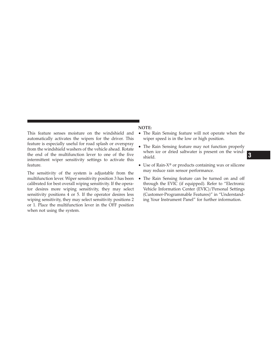 Rain sensing wipers — if equipped | Dodge 2012 Grand_Caravan - Owner Manual User Manual | Page 210 / 643