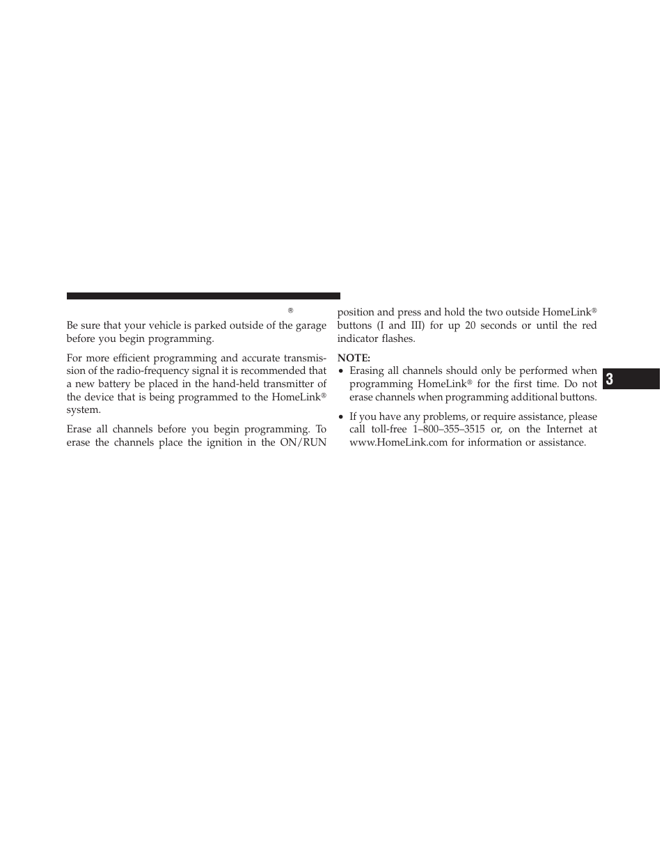 Before you begin programming homelinkĥ, Before you begin programming, Homelink | Dodge 2012 Grand_Caravan - Owner Manual User Manual | Page 236 / 643