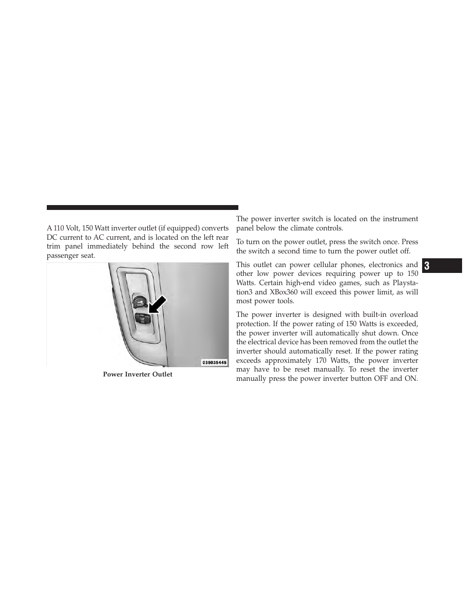 Power inverter — if equipped | Dodge 2012 Grand_Caravan - Owner Manual User Manual | Page 252 / 643