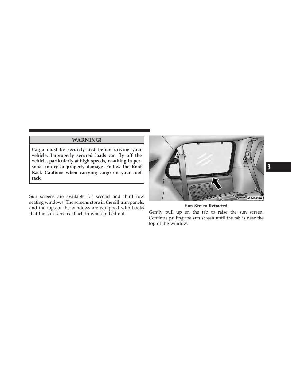 Sun screens — if equipped | Dodge 2012 Grand_Caravan - Owner Manual User Manual | Page 280 / 643