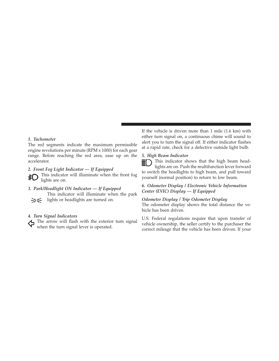 Instrument cluster descriptions | Dodge 2012 Grand_Caravan - Owner Manual User Manual | Page 289 / 643