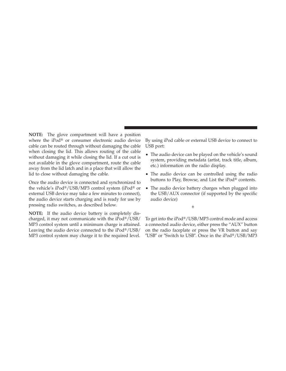 Using this feature, Controlling the ipod௡ or external usb, Device using radio buttons | Dodge 2012 Grand_Caravan - Owner Manual User Manual | Page 351 / 643