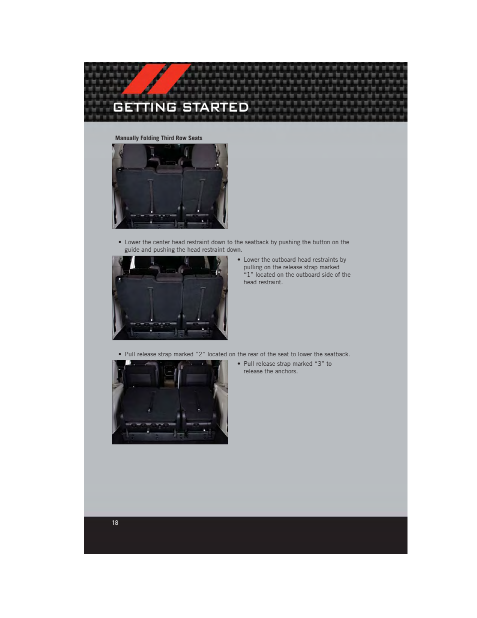 Getting started | Dodge 2012 Grand_Caravan - User Guide User Manual | Page 20 / 132